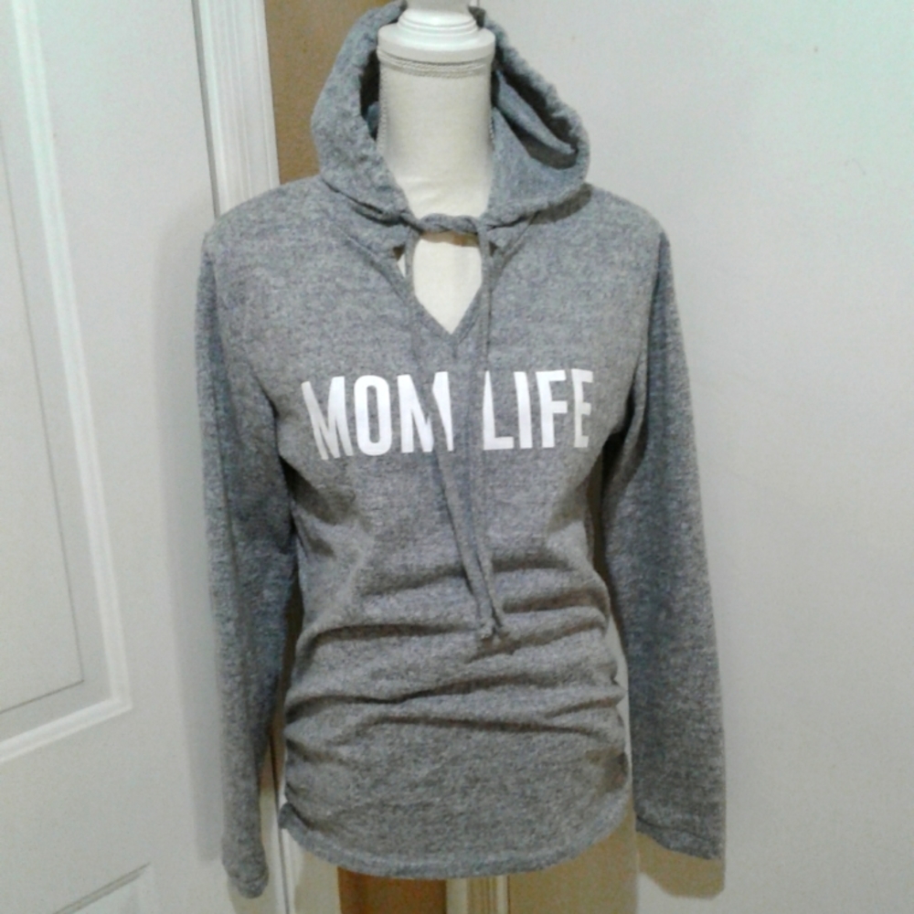 🌺 Like New Violet & Ruby Gray Maternity Hoodie